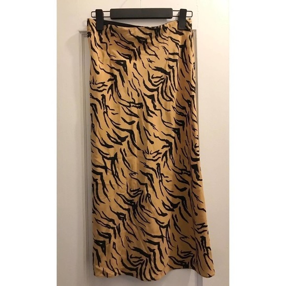 Madewell Silk Midi Slip Skirt Tiger Stripe - Picture 5 of 5